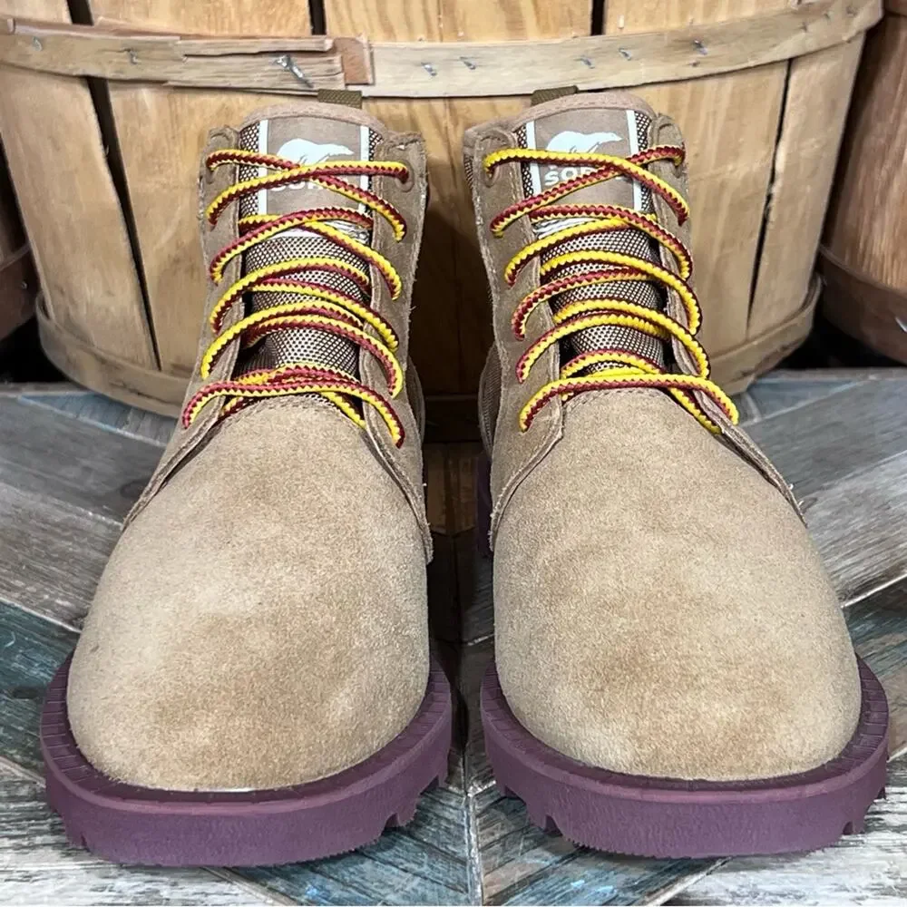 Sorel Caribou OTM Buff Madder Brown Suede Waterproof Chukka Boot Mens Size 8